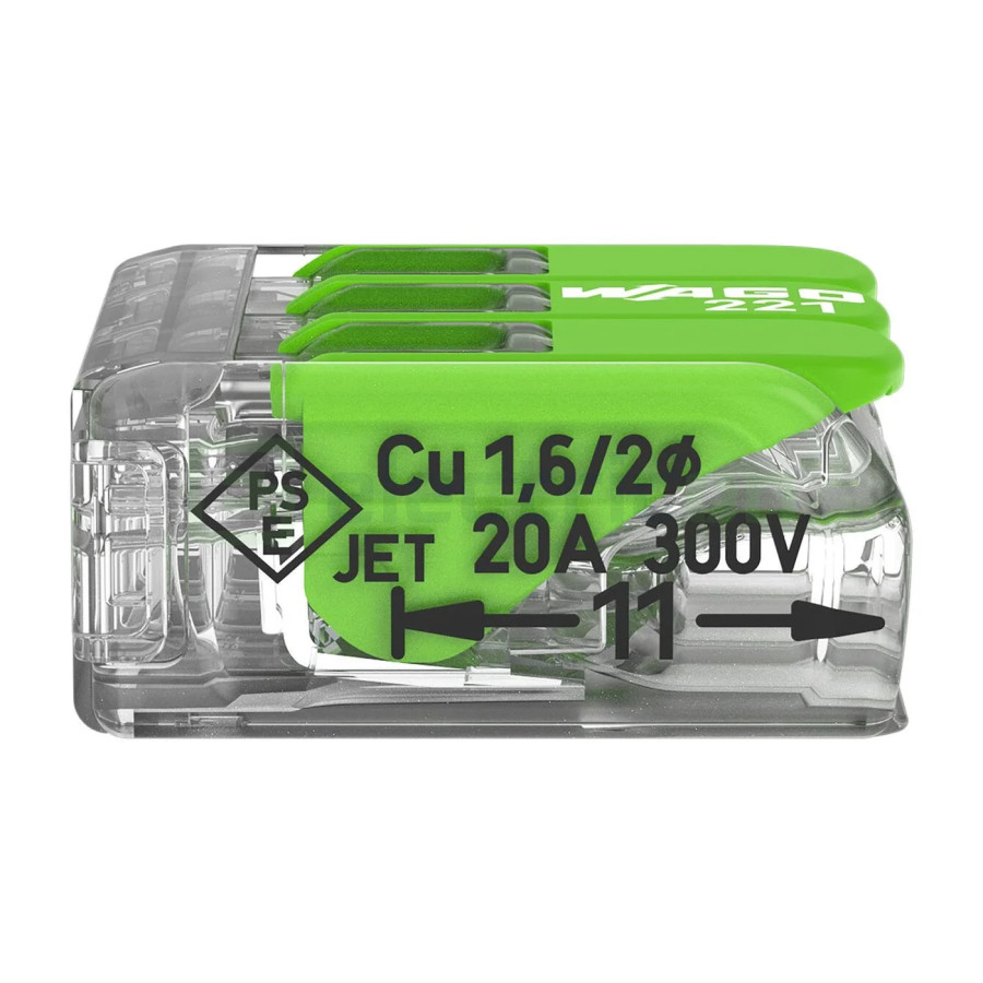 Conector Wago 4mm² Clemă legătură doză, 3x4mm², Wago, 221-423 – montaj rapid și sigur în aplicații electrice diverse