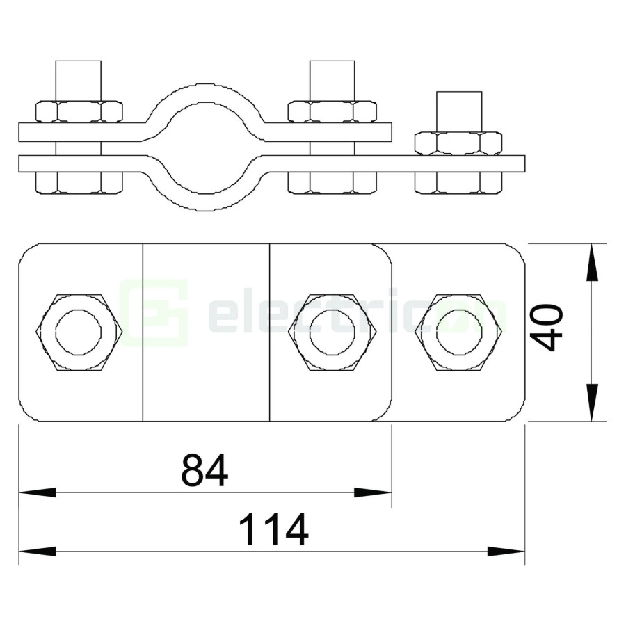 Brida de legatura pentru electrozi la platbanda 20 mm, FT; 2730 20 FT, OBO Bettermann, 5001404