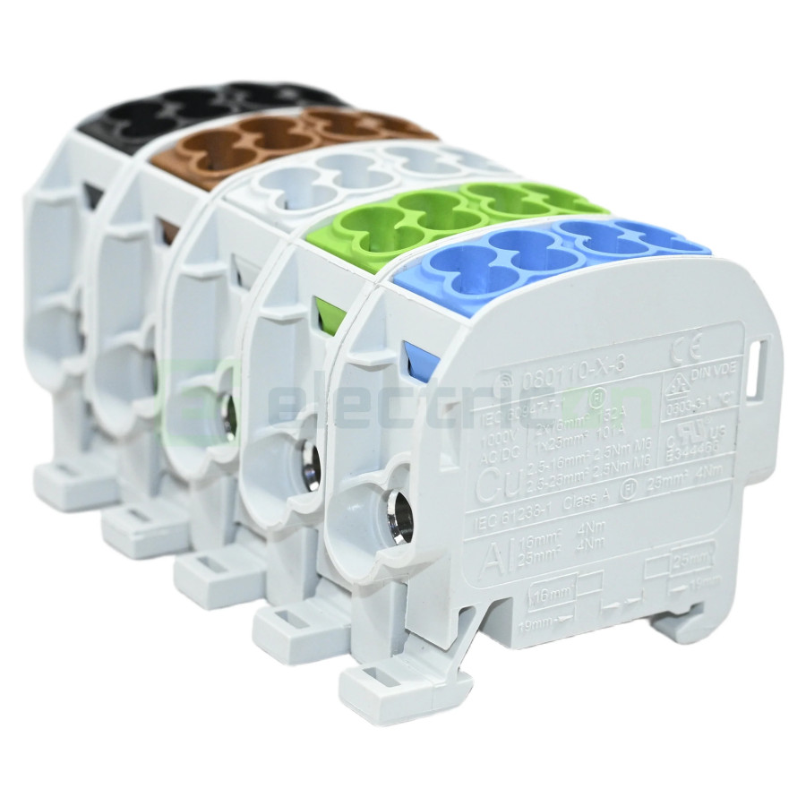 Clemă de derivație 25mm² Pachet clema de derivatie Cu-Al, 25mm², trifazic – montaj rapid și sigur în aplicații electrice diverse