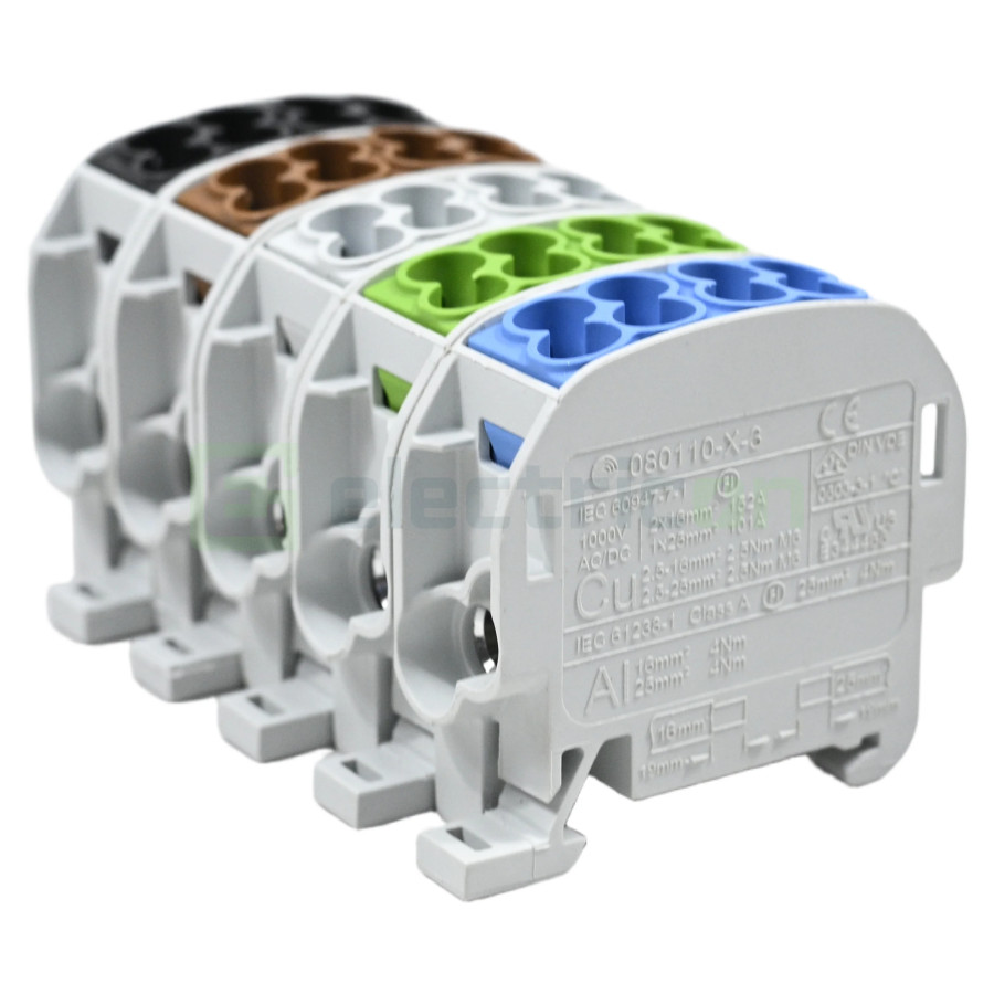 Clemă de derivație 25mm² Pachet clema de derivatie Cu-Al, 25mm², trifazic – montaj rapid și sigur în aplicații electrice diverse