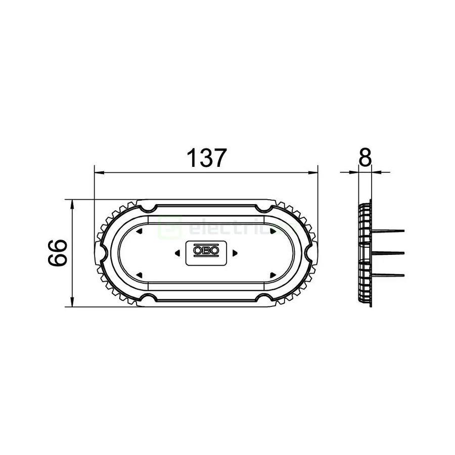 Capac de semnalizare pentru doze duble, OBO Bettermann, 2003762