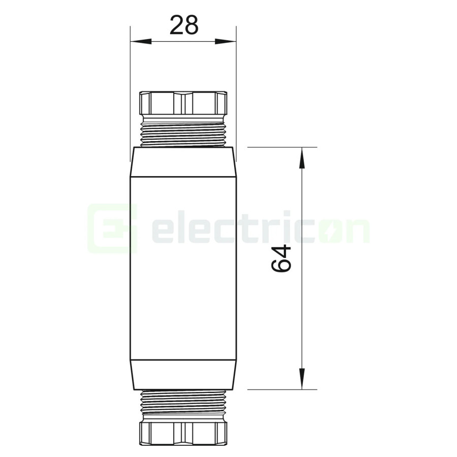 Mufa de racord prin cablu, 5x2,5 mm²