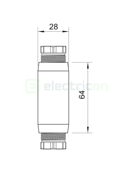 Mufa de racord prin cablu, 5x2,5 mm²