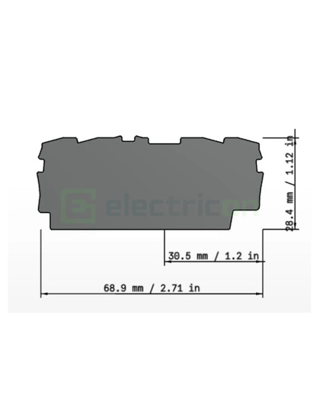 Conector Wago Element terminal pentru cleme sir gama Wago 2202 (4 conexiuni), gri, grosime 0.8mm, Wago, 2002-1491 – montaj rapid