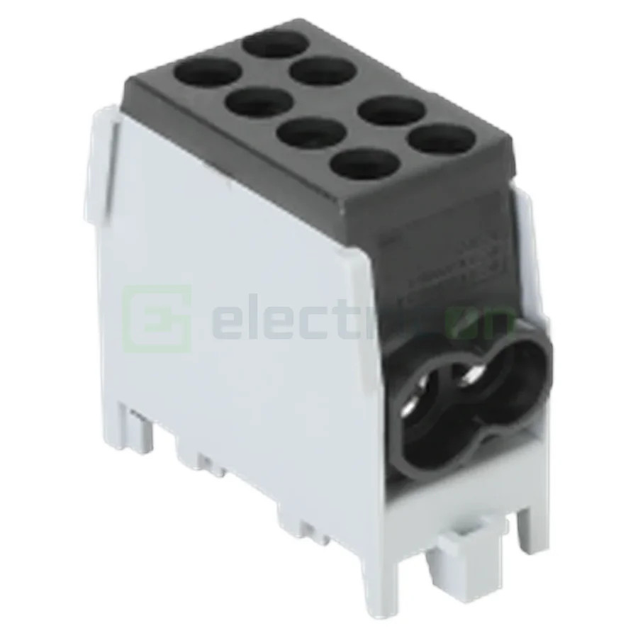 Clemă de derivație 25mm² Clema derivatie, 25mm², Cu-Al, negru, Tracon Electric, FLECU-25-16-2F – montaj rapid și sigur în aplica