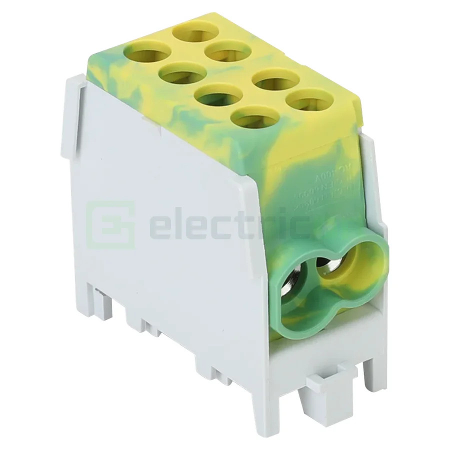 Clemă de derivație 25mm² Clema derivatie, 25mm², Cu-Al, verde-galben, Tracon Electric, FLECU-25-16-2ZS – montaj rapid și sigur î