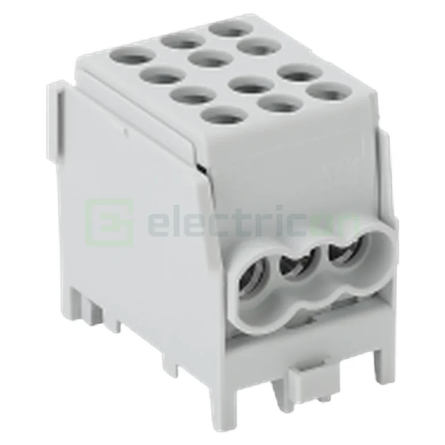 Clemă de derivație 25mm² Clema derivatie, 25mm², Cu-Al, gri, Tracon Electric, FLECU-25-16-3 – montaj rapid și sigur în aplicații