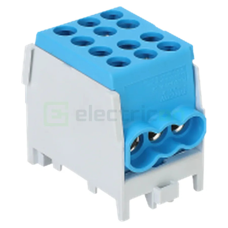 Clemă de derivație 25mm² Clema derivatie, 25mm², Cu-Al, albastru, Tracon Electric, FLECU-25-16-3K – montaj rapid și sigur în apl
