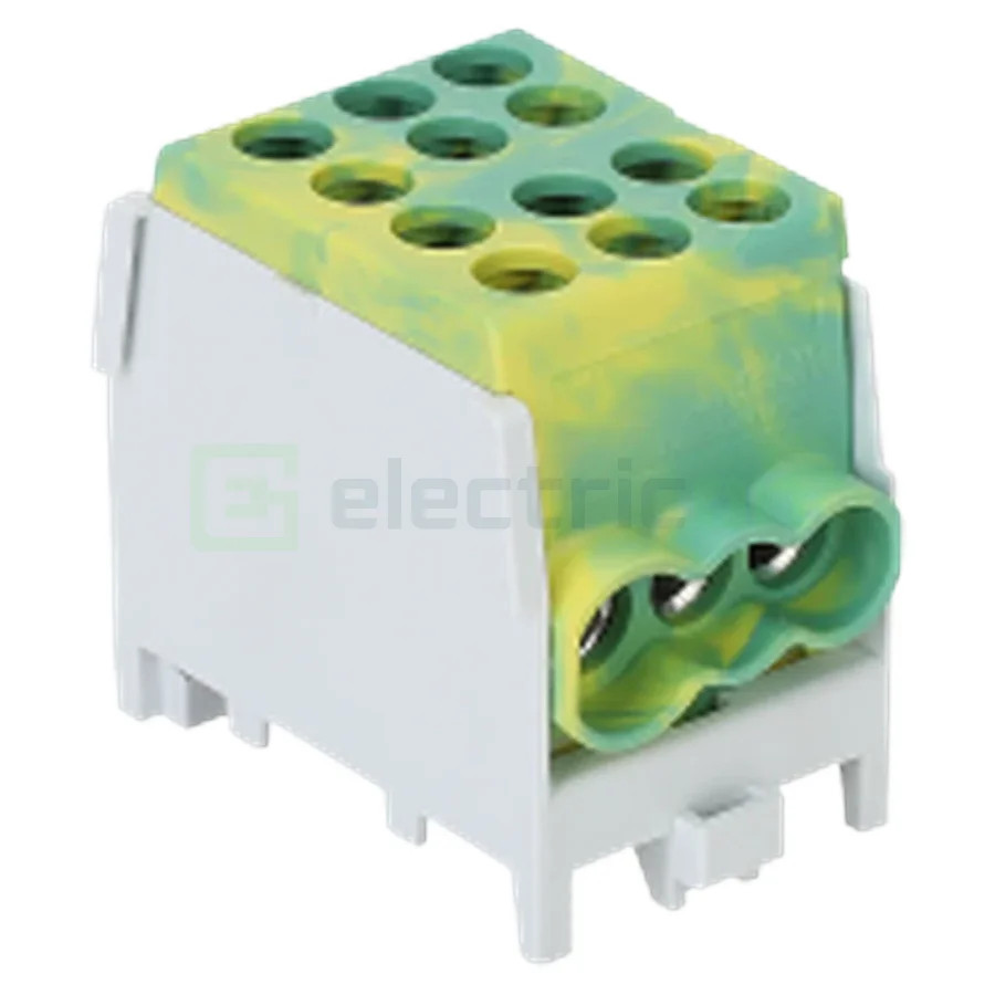 Clemă de derivație 25mm² Clema derivatie, 16/25mm², Cu-Al, galben-verde, Tracon Electric, FLECU-25-16-3ZS – montaj rapid și sigu