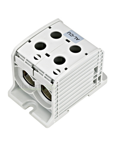 Clemă de derivație Clema de derivatie dubla AL-CU, 1P, 185mmp/150mmp, cu pin, gri – montaj rapid și sigur în aplicații electrice