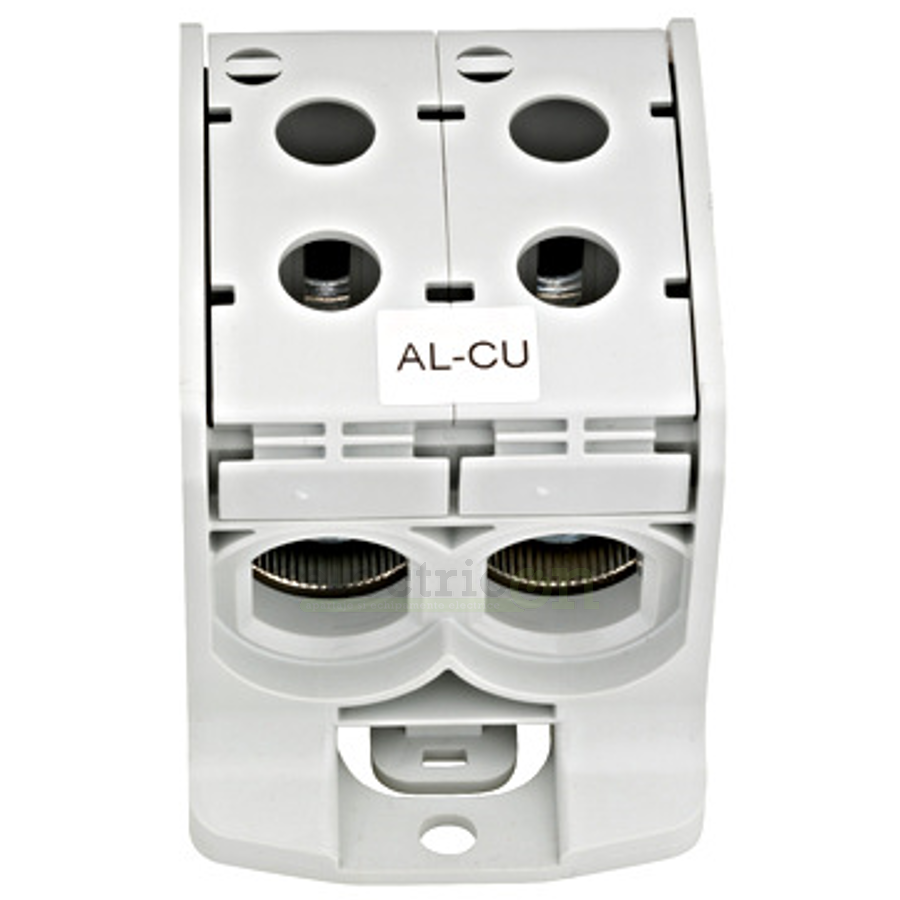 Clemă de derivație Clema de derivatie dubla AL-CU, 1P, 185mmp/150mmp, cu pin, gri – montaj rapid și sigur în aplicații electrice
