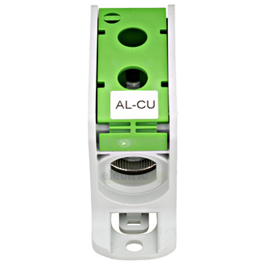 Clemă de derivație Clema de derivatie AL-CU, 1P, 185mmp/150mmp, cu pin, verde – montaj rapid și sigur în aplicații electrice div