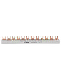 Busbar - Baretă alimentare - 3P trifazat tip furcă 57M (1m) (19x MCB 3P) 10mm² 63A Hager KDN363B