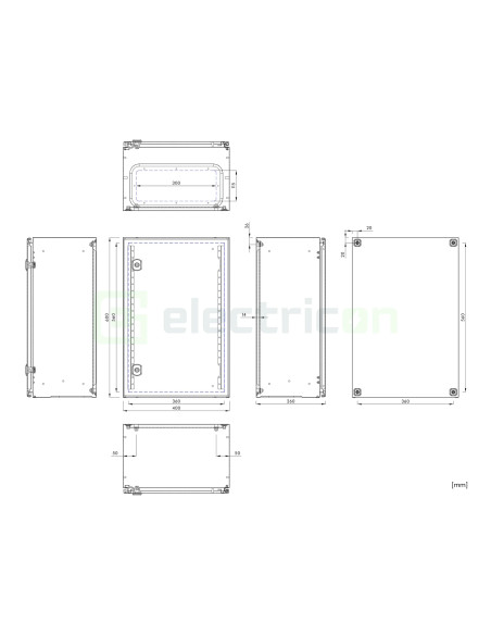 Cutie metalica + contrapanou, 600x400x260, cu ușă. IP66, Schrack, WSA6040260 - Electricon.ro