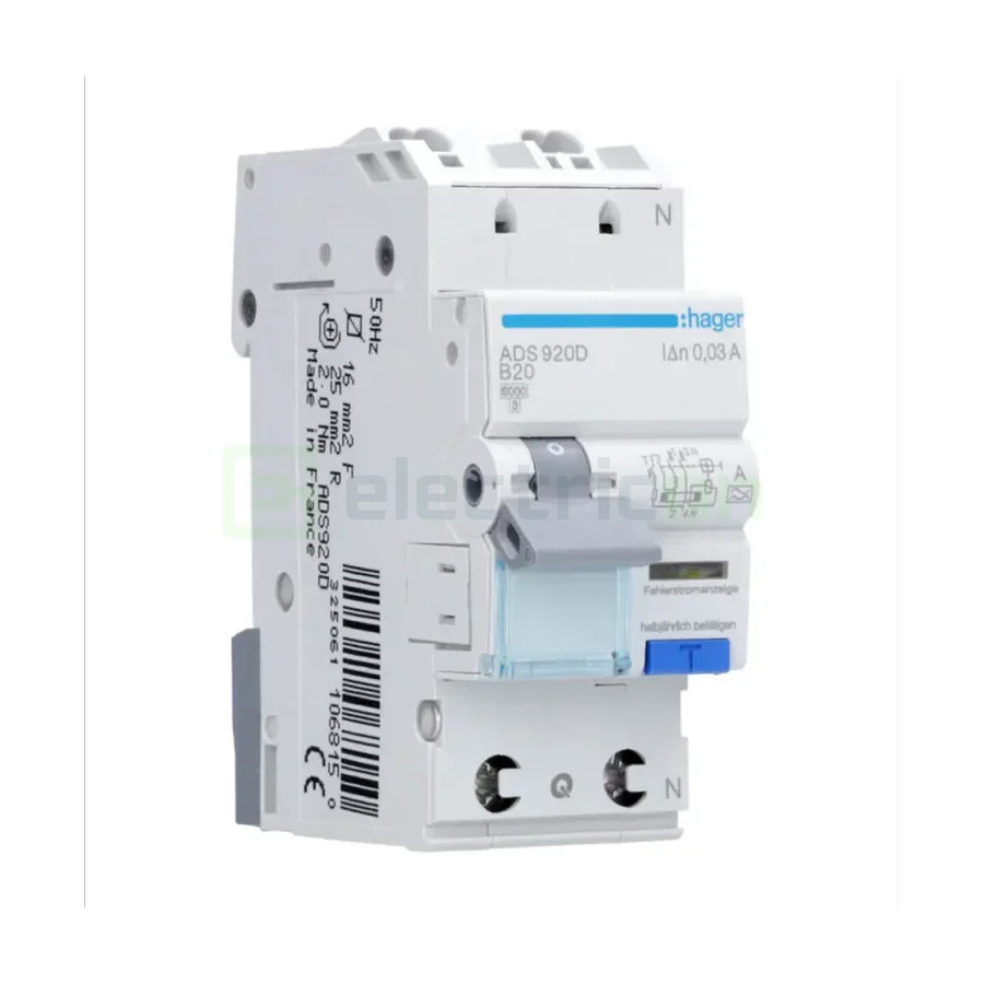 Disjunctor diferential 20A/30mA Schrack - ADS920D