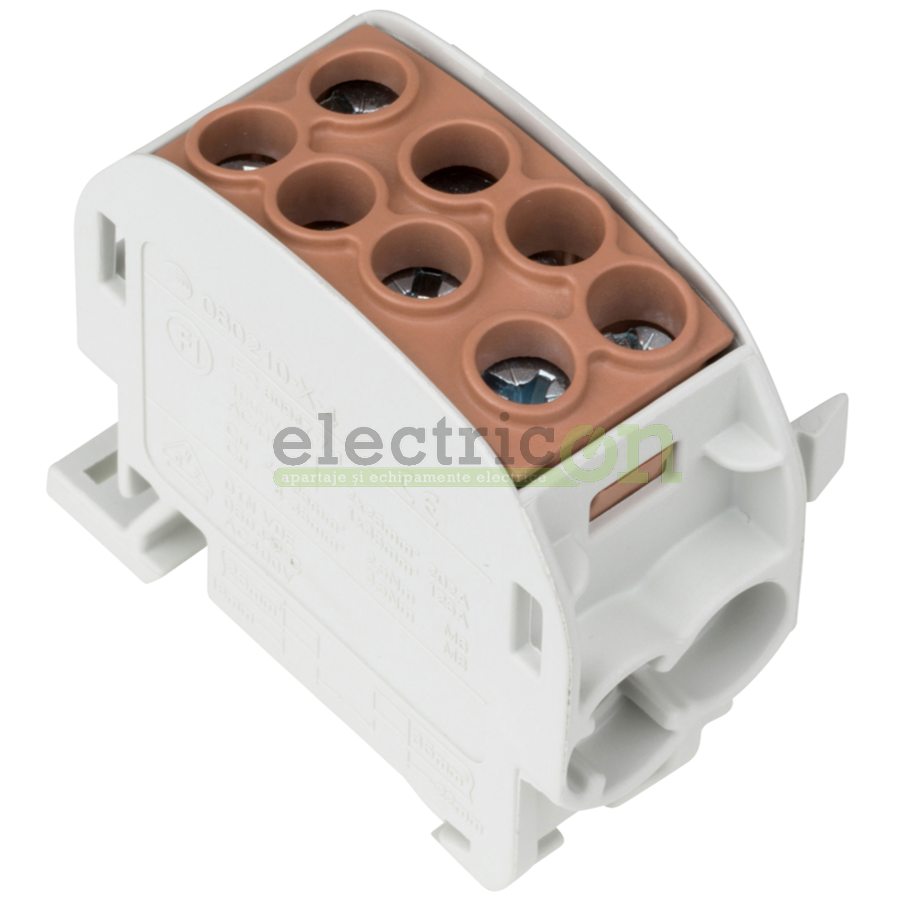 Clemă de derivație 35mm² Clema derivatie, 35mm², Cu-Cu, 1P, maro, Schrack, IK026240 – montaj rapid și sigur în aplicații electri