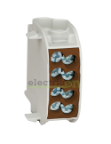 Clemă de derivație Cu-Cu 1P 2 conexiuni (1x25mm² + 1x25mm²) maro IK026 - Schrack IK026140