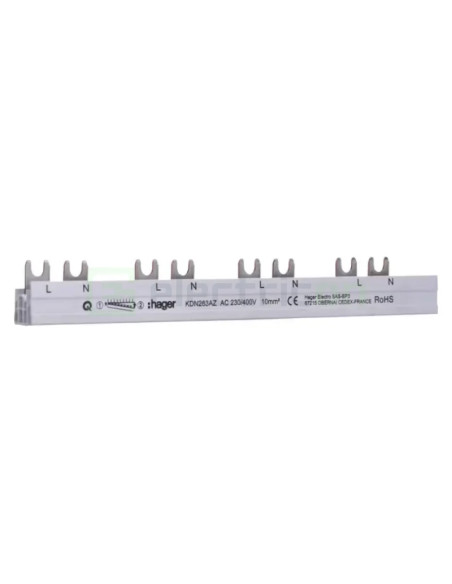 Bareta alimentare (busbar), 2P, tip furca, 12 module, pentru AFDD ARFxxx, Hager