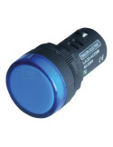 Lampă semnalizare LED - Ø 22 mm - 12V, albastră, montaj panou - Tracon Electric LJL22-BA