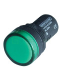 Lampă semnalizare LED - Ø 22 mm - 12V, verde, montaj panou - Tracon Electric LJL22-GA