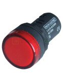 Lampă semnalizare LED - Ø 22 mm - 12V, roșie, montaj panou - Tracon Electric LJL22-RA