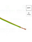 Conductor electric lițat cupru H07V-K - MYF 1x35 mm² - verde-galben