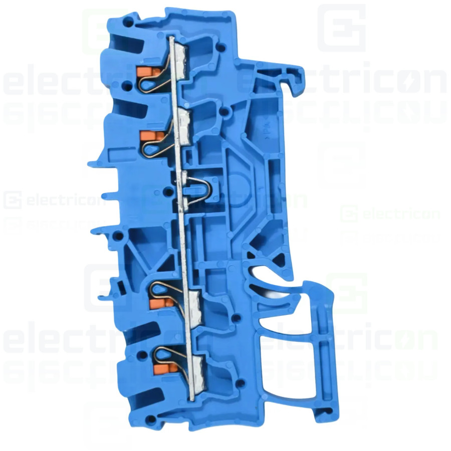 Conector Wago 5 mm² Clema șir, de trecere, 4 conexiuni, 2,5 mm²,albastru, TopJobs Push-In, Wago, 2202-1404 – montaj rapid și sig