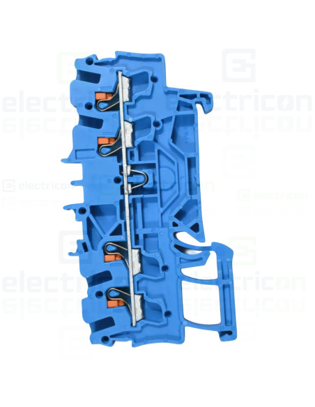 Conector Wago 5 mm² Clema șir, de trecere, 4 conexiuni, 2,5 mm²,albastru, TopJobs Push-In, Wago, 2202-1404 – montaj rapid și sig