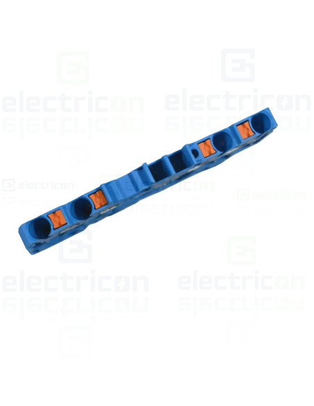 Conector Wago 5 mm² Clema șir, de trecere, 4 conexiuni, 2,5 mm²,albastru, TopJobs Push-In, Wago, 2202-1404 – montaj rapid și sig