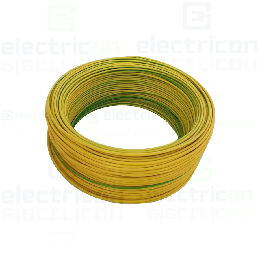 Conductor H05V-K 1x1 mm² (MYF 1x1), verde-galben - Electricon.ro