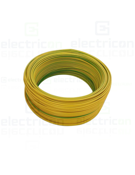 Conductor H05V-K 1x1 mm² (MYF 1x1), verde-galben - Electricon.ro