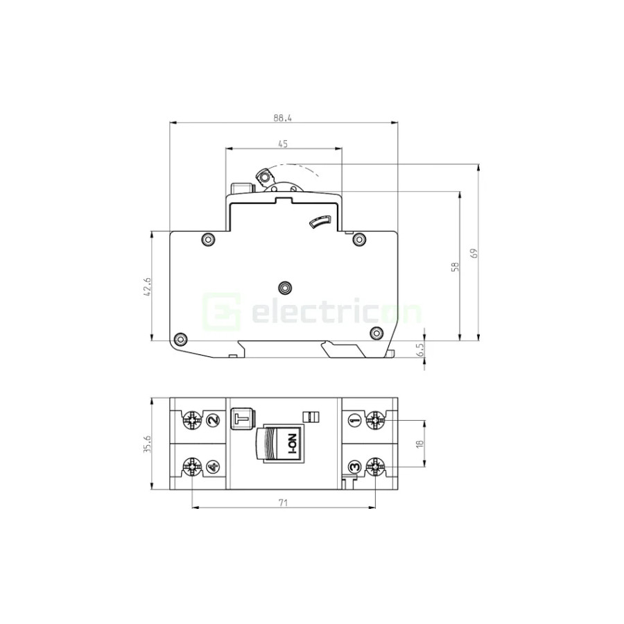 Disjunctor RCBO 16A 30mA ETI 2P