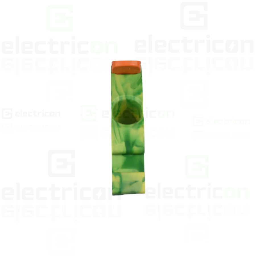 Conector Wago 10 mm² Clema șir, cu pârghie și buton,împământare, 3 conexiuni, 10 mm²,verde-galben, TopJobs Clamp, Wago, 2110-530