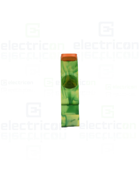 Conector Wago 10 mm² Clema șir, cu pârghie și buton,împământare, 3 conexiuni, 10 mm²,verde-galben, TopJobs Clamp, Wago, 2110-530