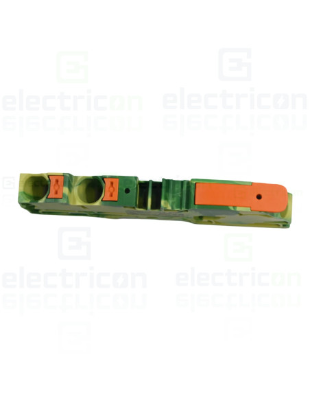 Conector Wago 16 mm² Clema șir, cu pârghie și buton,împământare, 3 conexiuni, 16 mm²,verde-galben, TopJobs Clamp, Wago, 2116-530