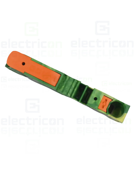 Conector Wago 16 mm² Clema șir, cu pârghie și buton,împământare, 2 conexiuni, 16 mm²,verde-galben, TopJobs Clamp, Wago, 2116-520