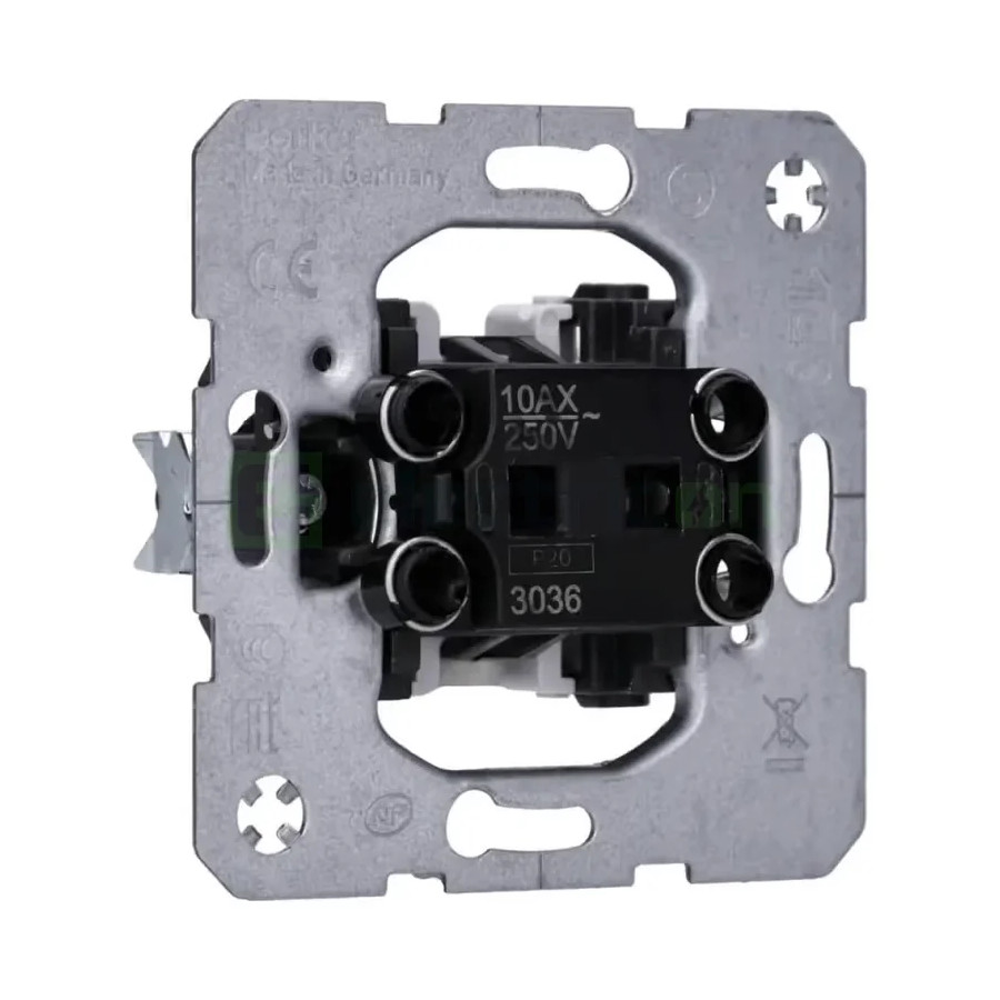 Mecanism intrerupator simplu, cap scară, 10AX, 250V,  Berker R.1, Hager, 3036