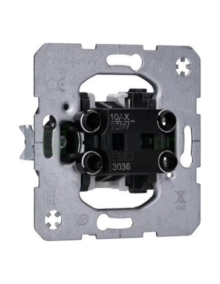 Mecanism intrerupator simplu, cap scară, 10AX, 250V,  Berker R.1, Hager, 3036