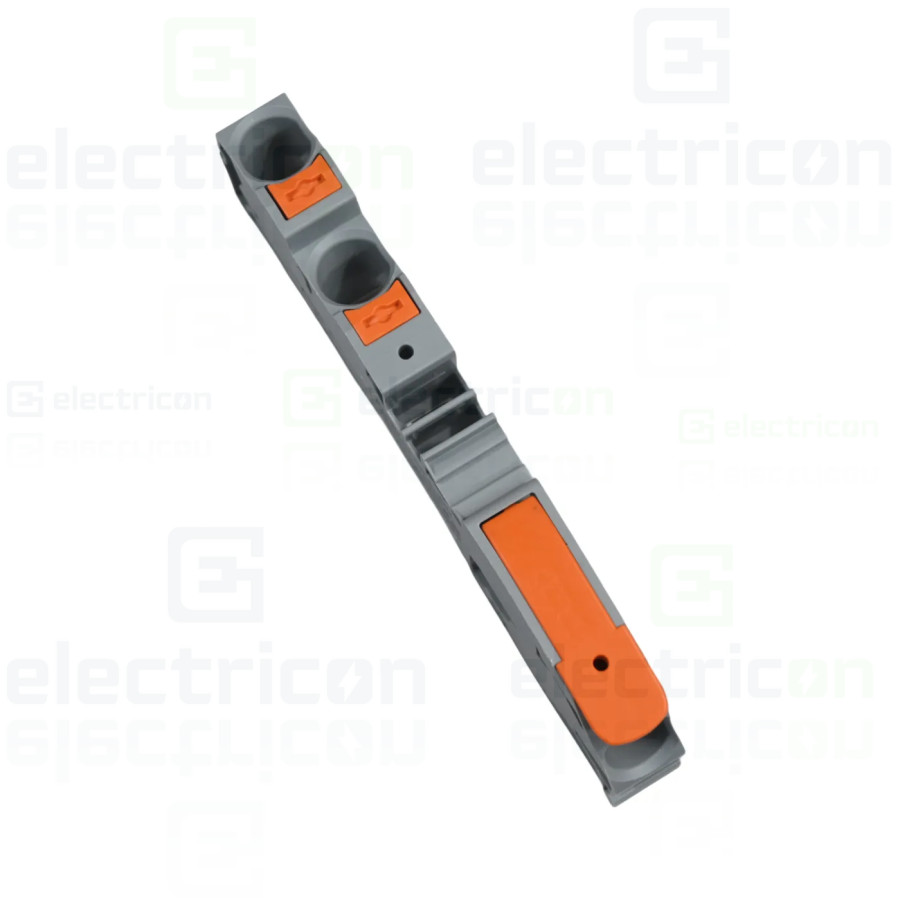 Conector Wago 16 mm² Clema șir, cu pârghie și buton, 3 conexiuni, 16 mm²,gri, TopJobs Clamp , Wago, 2116-5301 – montaj rapid și 