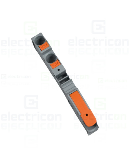 Conector Wago 16 mm² Clema șir, cu pârghie și buton, 3 conexiuni, 16 mm²,gri, TopJobs Clamp , Wago, 2116-5301 – montaj rapid și 