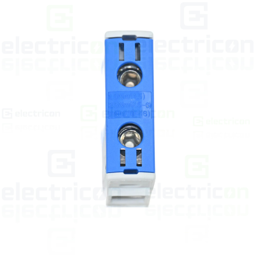 Clemă șir 50 mm² Clema derivatie 50 mm², 1 intrare - 1 iesire, albastra – montaj rapid și sigur în aplicații electrice diverse