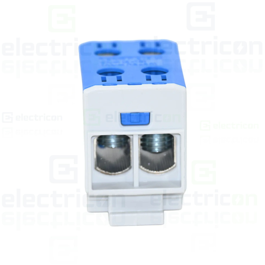 Clemă șir 50 mm² Clema derivatie 50 mm², 2 intrari - 2 iesire, albastra – montaj rapid și sigur în aplicații electrice diverse