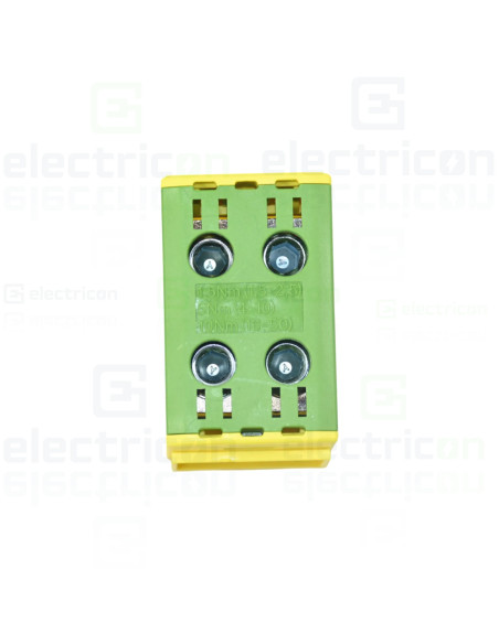 Clemă șir 50 mm² Clema derivatie 50 mm², 2 intrari - 2 iesire, galben-verde – montaj rapid și sigur în aplicații electrice diver