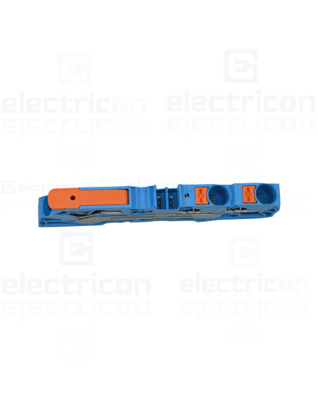 Conector Wago 10 mm² Clema șir, cu pârghie și buton, 3 conexiuni, 10 mm²,albastru, TopJobs Clamp, Wago, 2110-5304 – montaj rapid