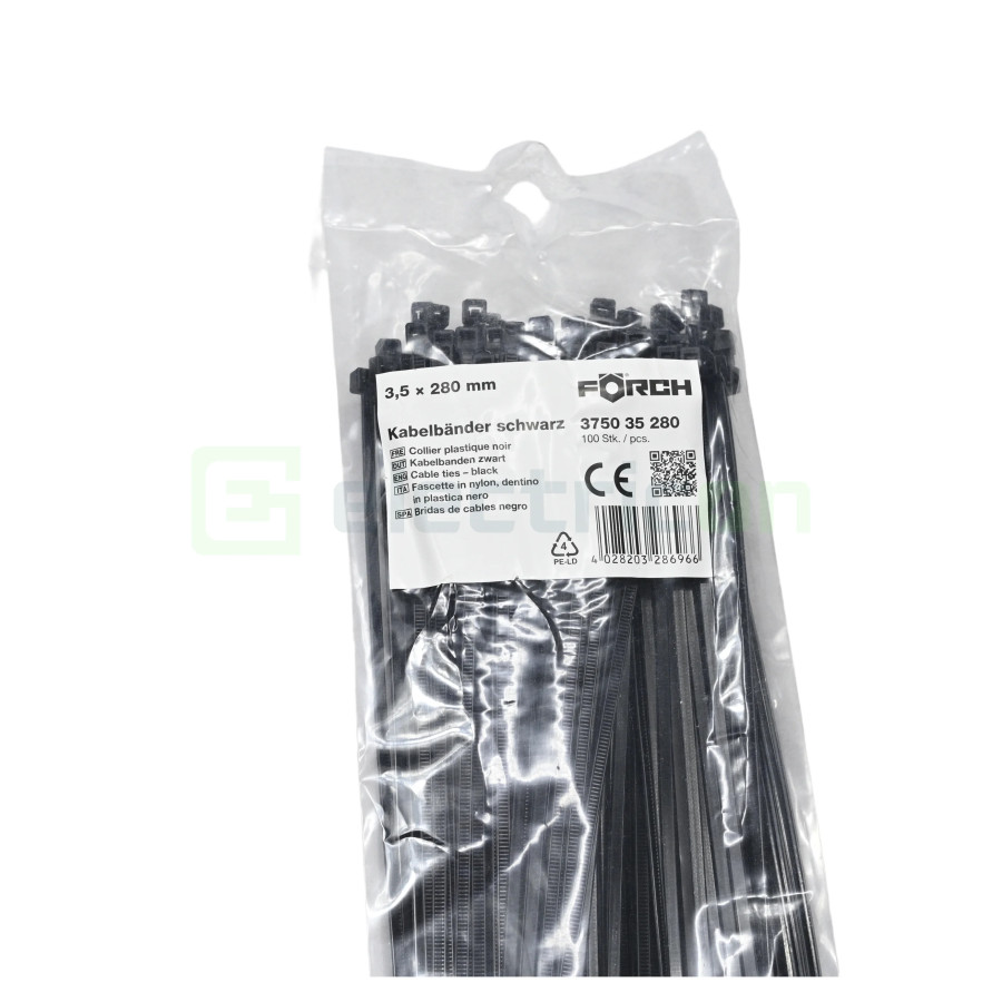 Fasete, colier cablu 280x3.5, negru