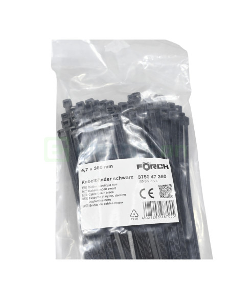 Fasete, colier cablu 360x4.7, negru