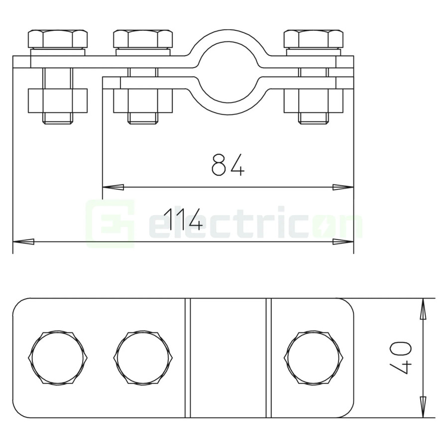 Bride de legatura electrod impamantare pentru cablu IsCon, Ø17 - 25 mm, ISCON PAE, OBO Betterman, 5408036