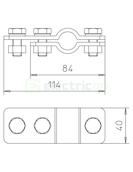 Bride de legatura electrod impamantare pentru cablu IsCon, Ø17 - 25 mm, ISCON PAE, OBO Betterman, 5408036