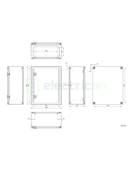 Cutie metalica + contrapanou, 500x400x210, cu ușă. IP66, Schrack, WSA5040210 - Electricon.ro