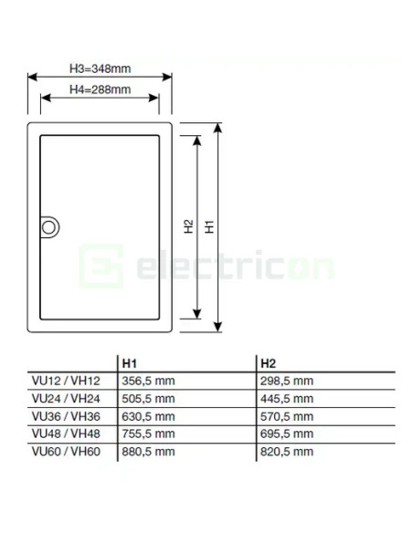 Usa metalica pt tablou aparent Volta 48B, VA48T - Electricon.ro